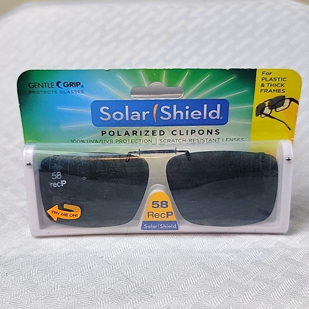 Solar Shield Polarized Clipons sz 58 Rec P SQUARE
